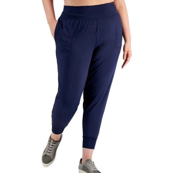 Ideology Womens Leggings Size Blue Length High Rise Side Pocket New - Picture 3 of 10